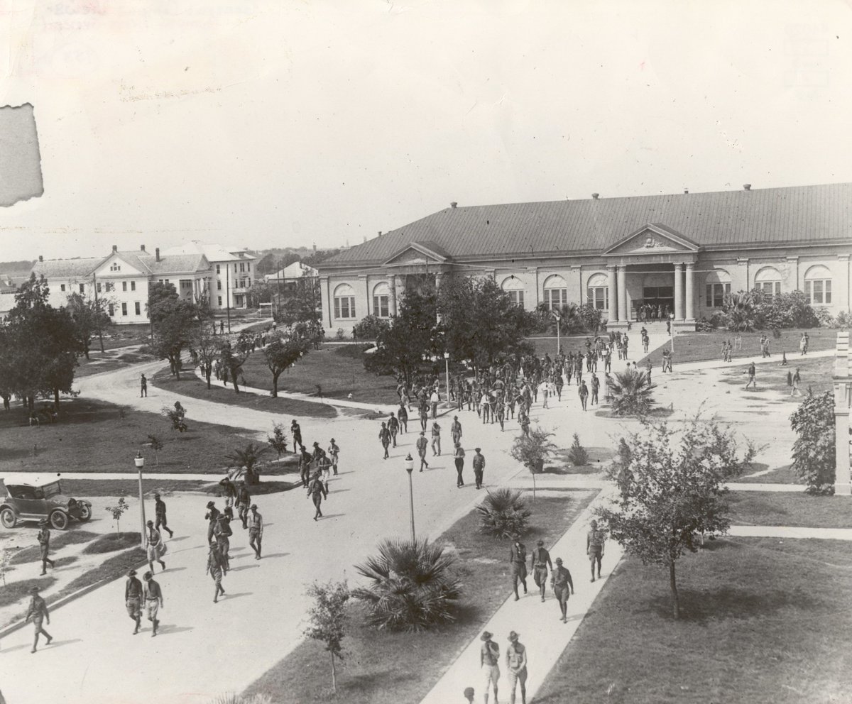 TAMU's tweet photo. Happy 110th birthday to Sbisa Dining Hall! 🎂

Did you know that Sbisa Dining Hall was named after Bernard Sbisa, who served the entire student and faculty body for 50 years? https://t.co/FJKOzhjTKZ