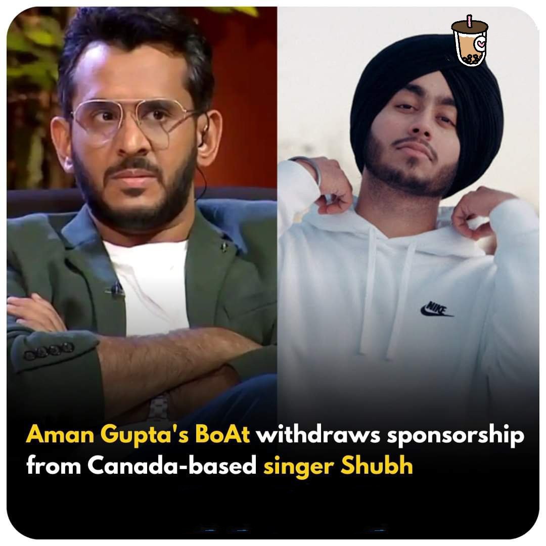 BOAT announce on Sep-19 that it was withdrawing its sponsorship of the upcoming tour of Canadian singer Shubneet Singh(Shubh) 
Shows were scheduled to take place from Sep 23–25 at Cordelia Cruises in Mumbai

#boat #amangupta #brand #singer #sponsorship #startup #indianstartupnews