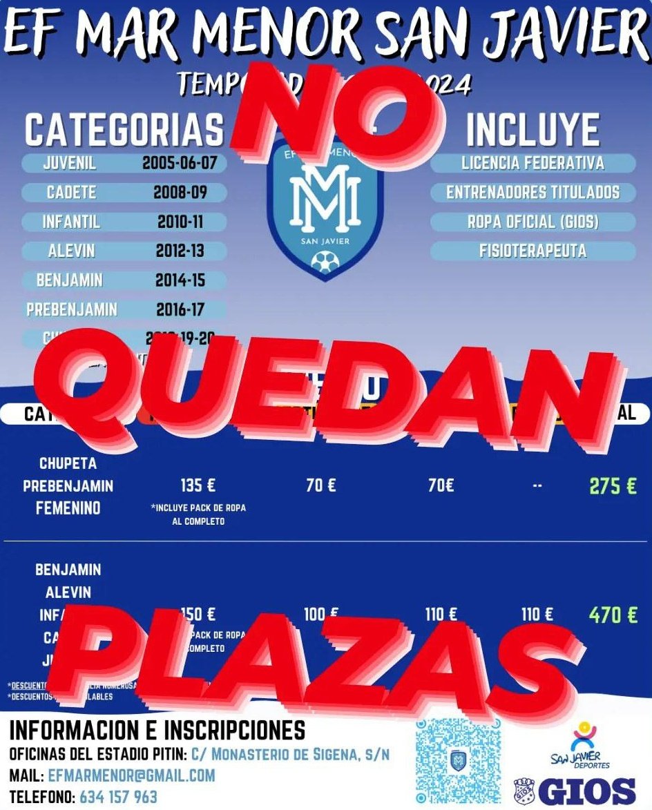 GRACIAS, GRACIAS Y GRACIAS

Podemos colgar el cartel de sin plazas. 

Gracias por la confianza depositada. Nos espera un gran año lleno de mucho fútbol, diversión y aprendizaje. 

#UnaNuevaHistoria