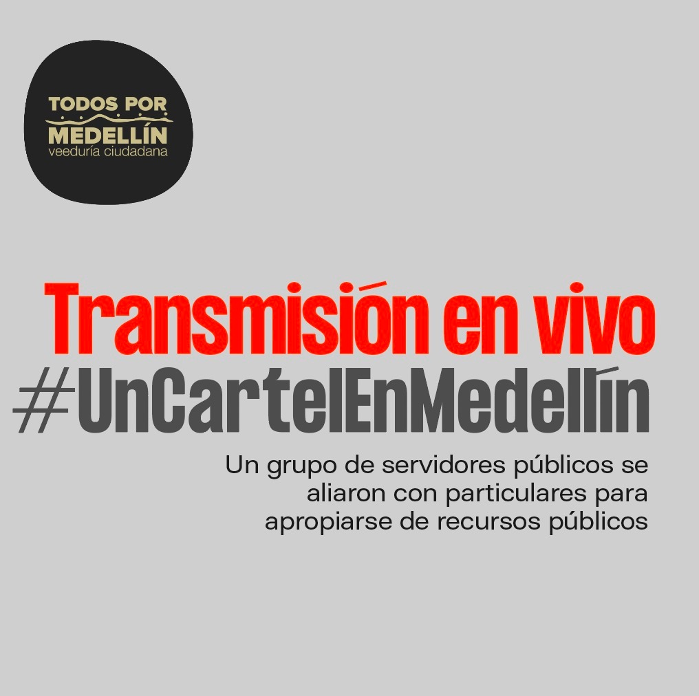 TodosXMedellin's tweet photo. #UnCartelEnMedellín

Hoy revelaremos cómo en los últimos tres años se han malversado cuantiosos recursos públicos en la ciudad.

Conéctate a la transmisión en vivo a las 10:00 a. m: https://t.co/7RlgQye4b8 https://t.co/bOMFV98Vf1