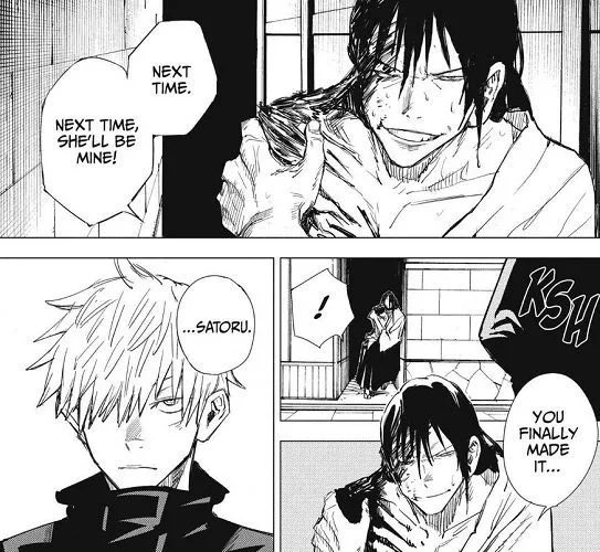 getoshearteyes's tweet photo. #jjkspoilers

the way the last person geto saw before dying was gojo and the person in gojos final thoughts was geto. gege when i catch you gege https://t.co/0Cec7R0QtL