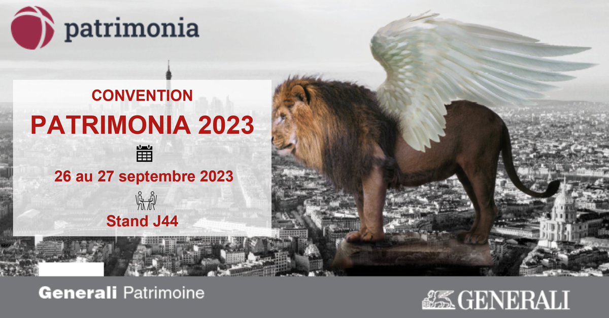 generalifrance's tweet photo. [#Patrimonia] Les équipes #Generali Patrimoine auront le plaisir de vous accueillir à la Convention @PatrimoniaLyon du 26 au 27 septembre au Centre des Congrès de #Lyon. 

👉 RDV avec nos experts stand J44 !   
#CGP #CGPI #GestiondePatrimoine 
🎂 #30ansdePatrimonia https://t.co/ZYg2lAzE1j