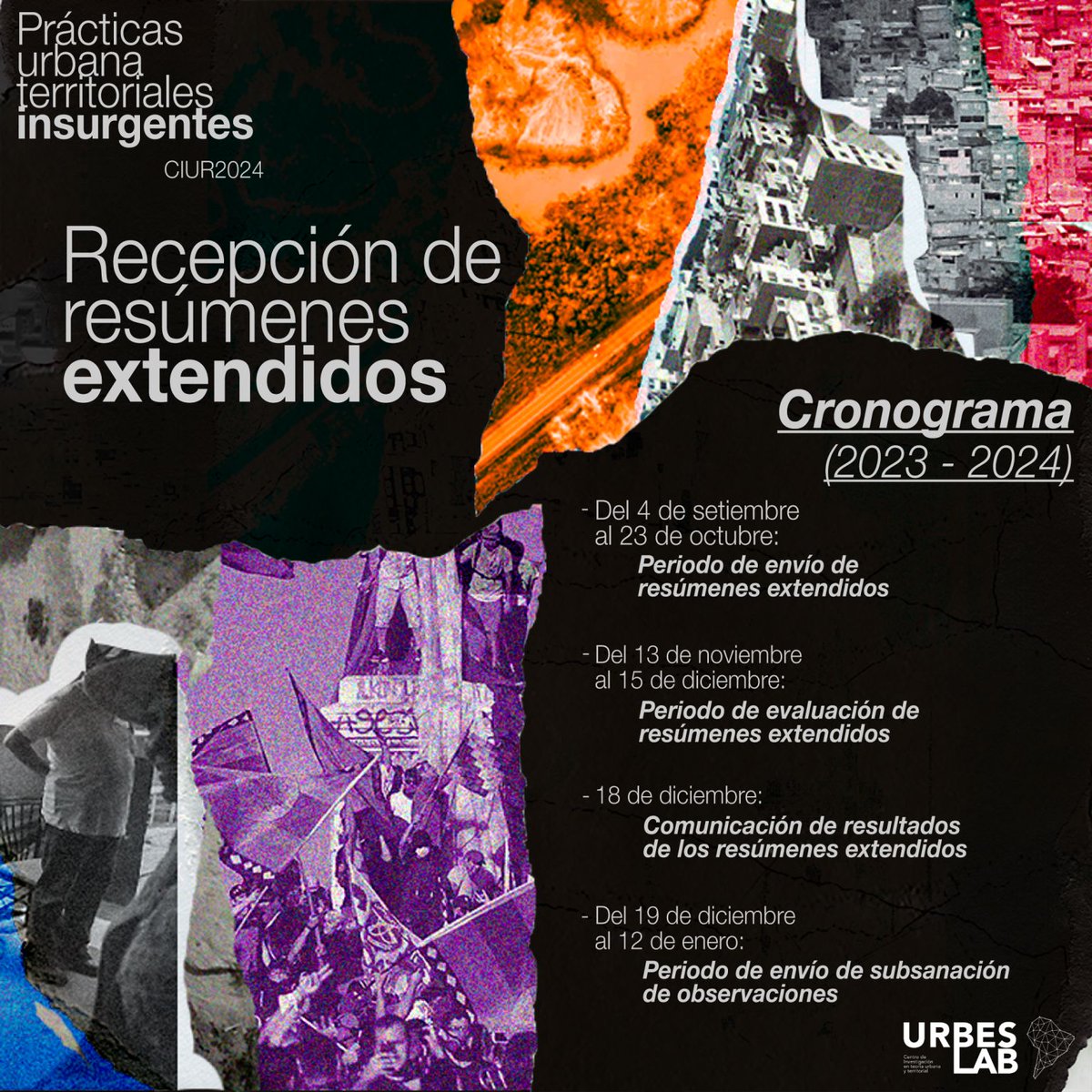UrbesLab's tweet photo. #CIUR2024
#URBESLAB
Envío resúmenes para la "Conferencia Académica Internacional de Investigación urbana y rural en Perú y América Latina" CIUR 2024.
Evento híbrido, 11, 12 y 13 de marzo en Lima, Perú.
📆 Recepción: 04/09 al 23/10
👉Información: https://t.co/OMRQY29b1w https://t.co/ZuWq0xUWJt
