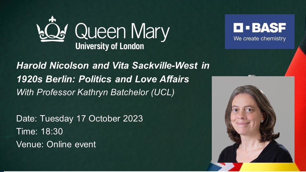🚨Event alert🚨

Harold Nicolson and Vita Sackville-West in 1920s Berlin: politics and love affairs.

Follow this link to register for the event: 
eventbrite.co.uk/e/basf-lecture…