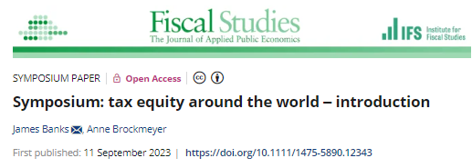 fiscalphillips's tweet photo. 🚨 With just 1 day to go before the 5th @theIFS @ODI_Global @WorldBank tax conference, I'm really pleased our special #TaxDev #FiscalStudies symposium on global tax equity based on presentations at our 4th conference is now online. A thread🧵[1/5]

https://t.co/sH1q2n3E4G https://t.co/2Hy6EHu4T0