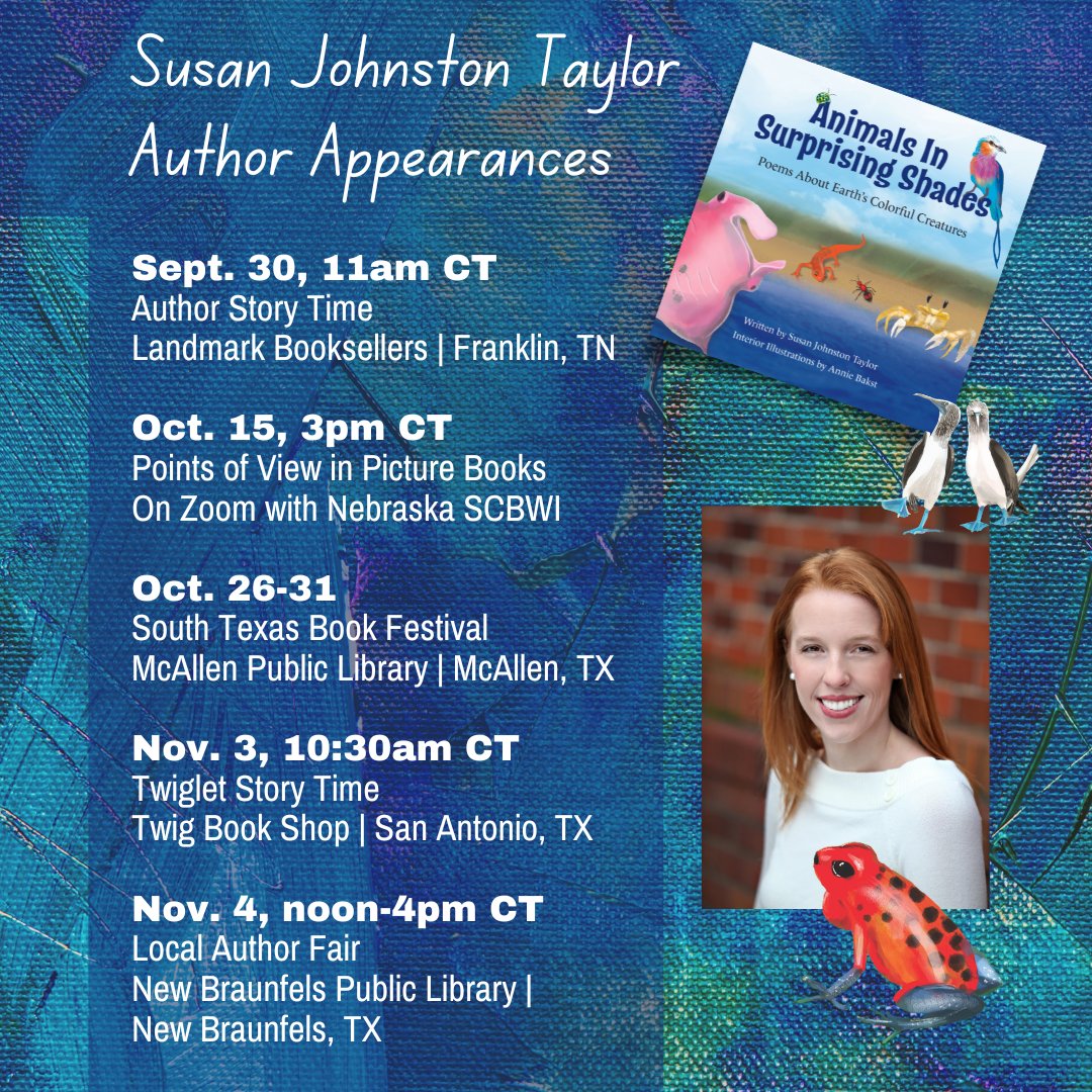 Lots of author appearances coming up this fall in Tennessee, Texas & online! 🎉Hope you'll join me if you're in any of these locations. Details at staylorwrites.com/writing-for-ki… #STEMBooks #ChildrensBooks #12x12PB #AuthorsOfTwitter #kidlit #kidslovenonfiction #TX #TN
