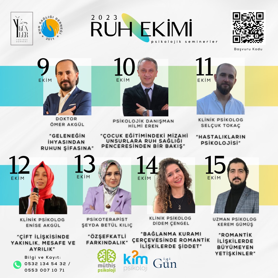 ruhsagligider's tweet photo. Müthiş Psikoloji, Kim Psikoloji ve İyi Gün Psikoloji işbirliğinde gerçekleşecek olan 'Ruh Ekimi Online Seminerler' programımız başlıyor! 📷Detaylı bilgi ve Kayıt için 532 134 54 32 veya 553 007 10 71 iletişime geçebilirsiniz. https://t.co/gnftboBr5J