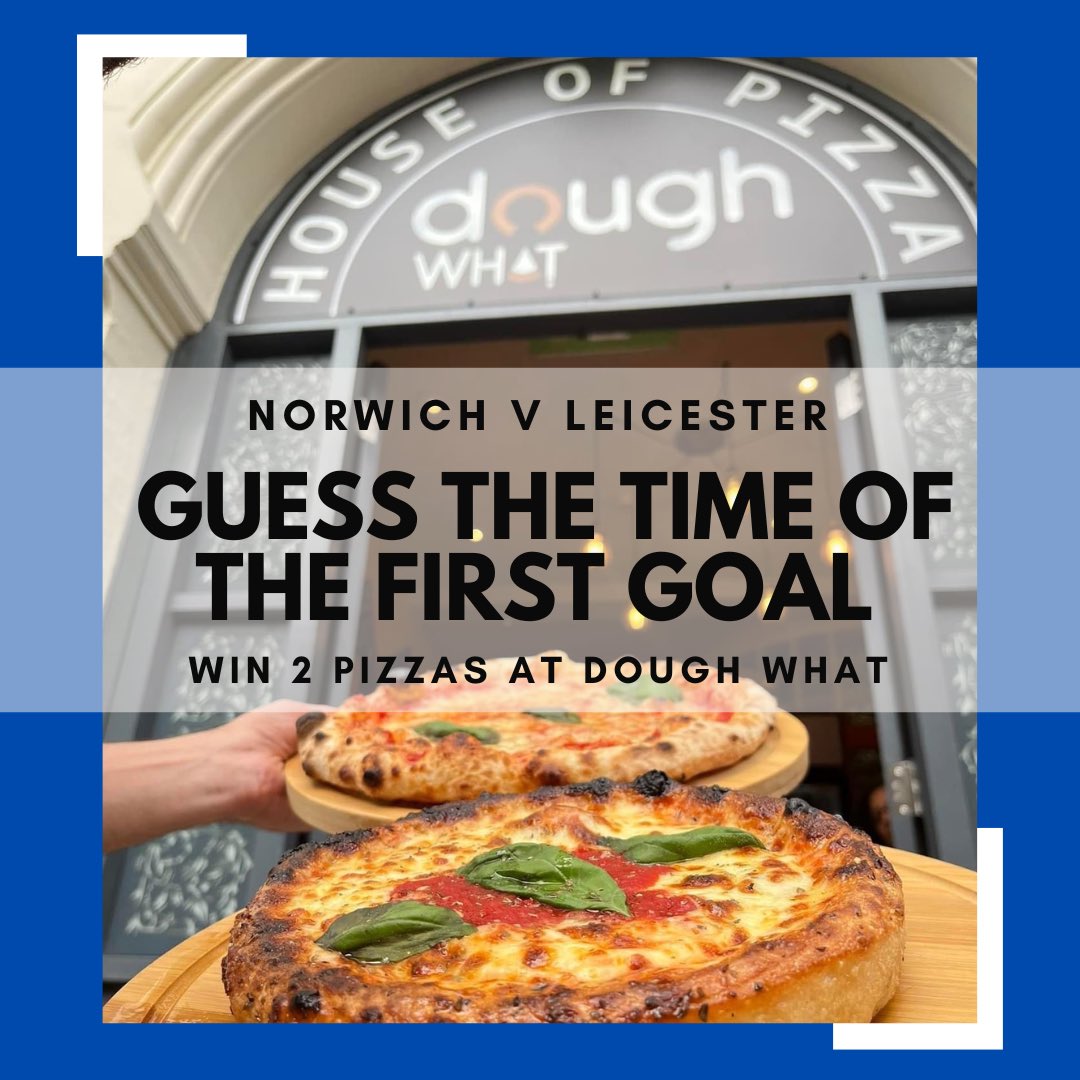 It’s matchday which means you can jump over to our Facebook or instagram and guess the minute of the first goal to be in with a chance of winning a pizza takeaway bundle from Dough What. #lcfc #leicester