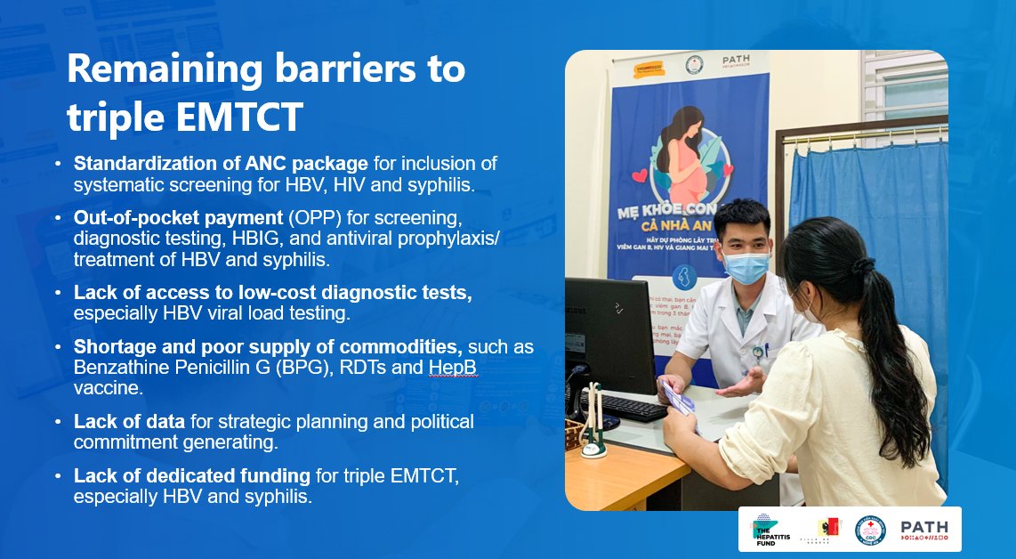 AmyJadeDempsey's tweet photo. Scaling up integrated #PrimaryHealthCare can advance triple #ETMCT for #HIV, #HBV &amp; #syphilis but requires testing innovations, stronger M&amp;E and supply chains, and more financial resources. - Bao Vu Ngoc from @PATHtweets https://t.co/a0l4wd5YIh