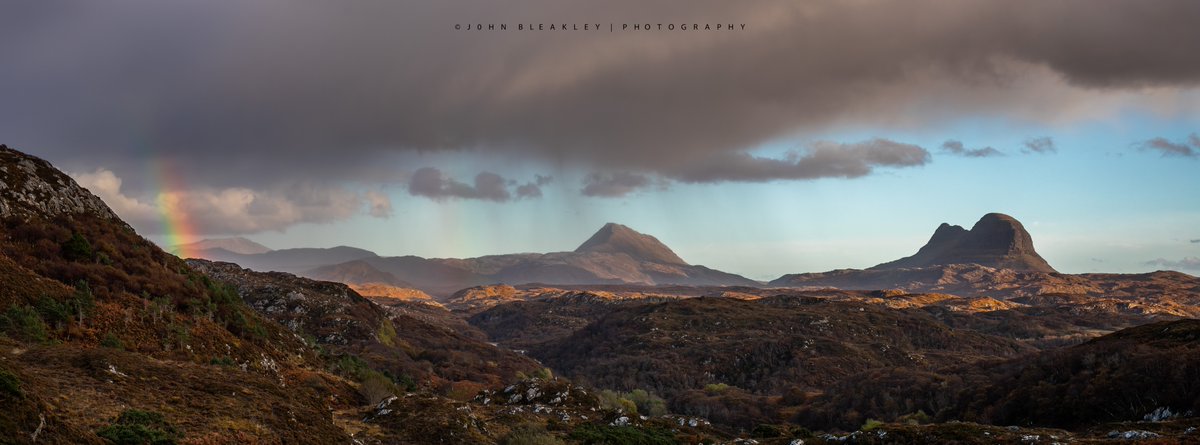 johnbleakley's tweet photo. One from around this time a couple of years ago, just got around to editing it, #Suilven, #Canisp &amp; a #rainbow shot on a Canon 5D4. #scotland #assynt #lochinver. @StormHour @coigachassynt @discoverassynt @VisitScotland @OPOTY @HighlandsScot @wildscotland @CanonUKandIE https://t.co/Sz7ViD9Xfc