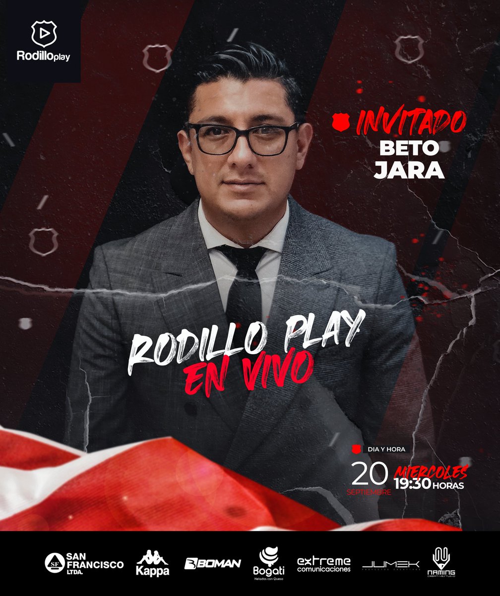 TecnicoUOficial's tweet photo. #RodilloPlayš¦š¹
Ā”Hoy programa especial de RodilloPlay! š¬š
Hoy en el programa favorito de todos los #Albirrojos nos acompaƱa #BetoJara Vicepresidente del Clubš“āŖ hoy a las 19:30 por #RodilloPlay. š„š
šļø Sortearemos entradas y muchos premios. š¤Æš¤©
š„Ā”No Te lo Pierdas!⬠https://t.co/0inO9sMI8O