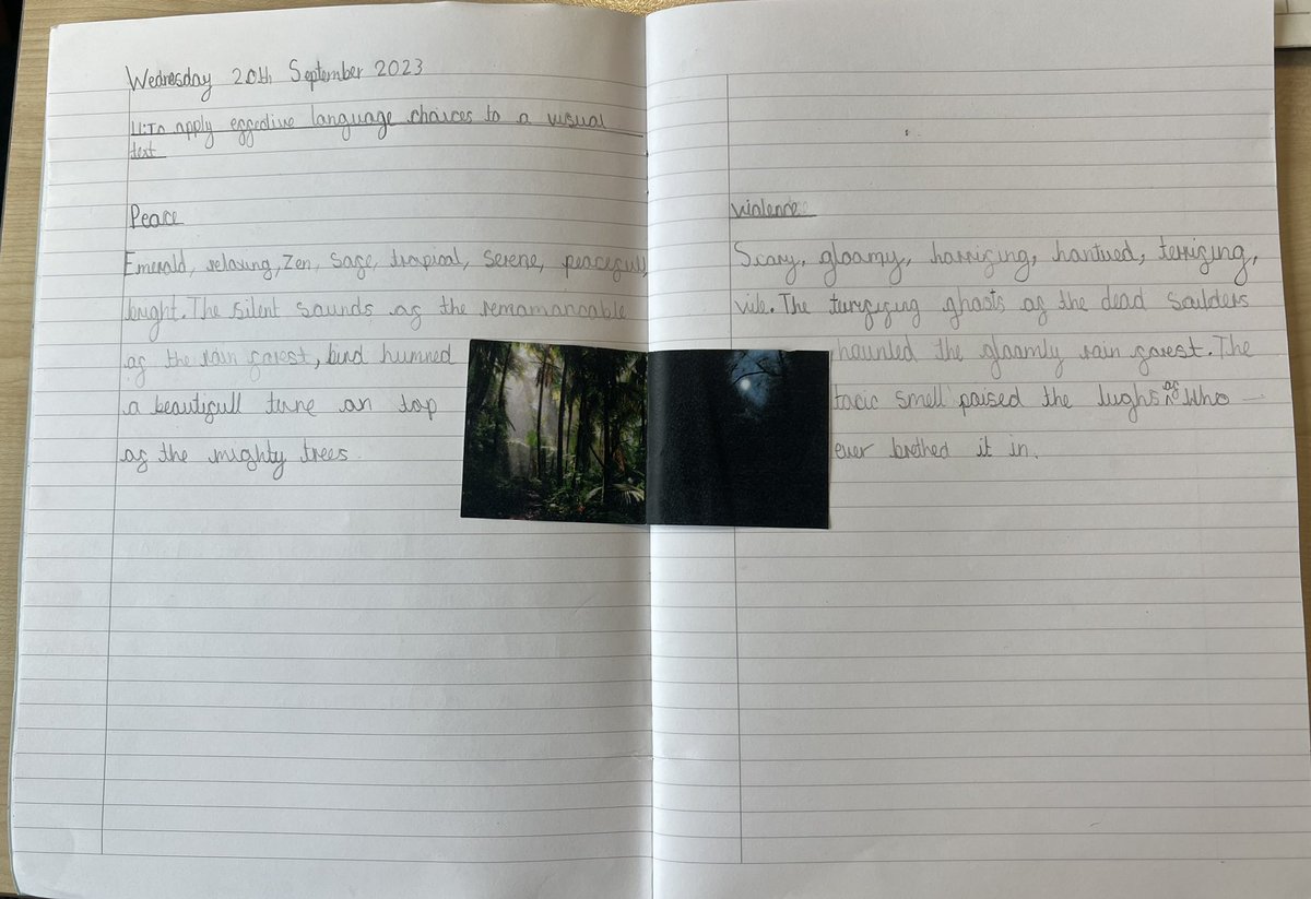 Beech (@beechfoxfield) on Twitter photo In English, we have been diving deeper into our core text, Gorilla Dawn by Gill Lewis. We worked collaboratively to generate descriptive vocabulary and then created our own writing with a focus on mood <a href="/foxfield/">FoxfieldPrimary</a> In English, we have been diving deeper into our core text, Gorilla Dawn by Gill Lewis. We worked collaboratively to generate descriptive vocabulary and then created our own writing with a focus on mood <a href="/foxfield/">FoxfieldPrimary</a>