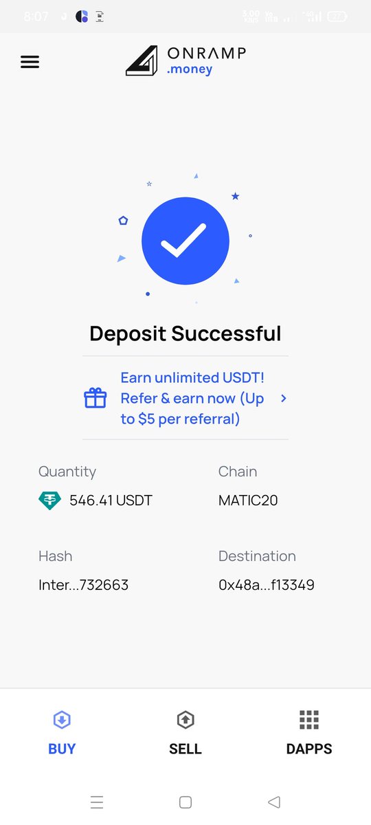 chandra95237692's tweet photo. @onrampmoney @chennai2london  Deposit problem solved, Thanks for onramp support team. https://t.co/WfJYnzMzjd