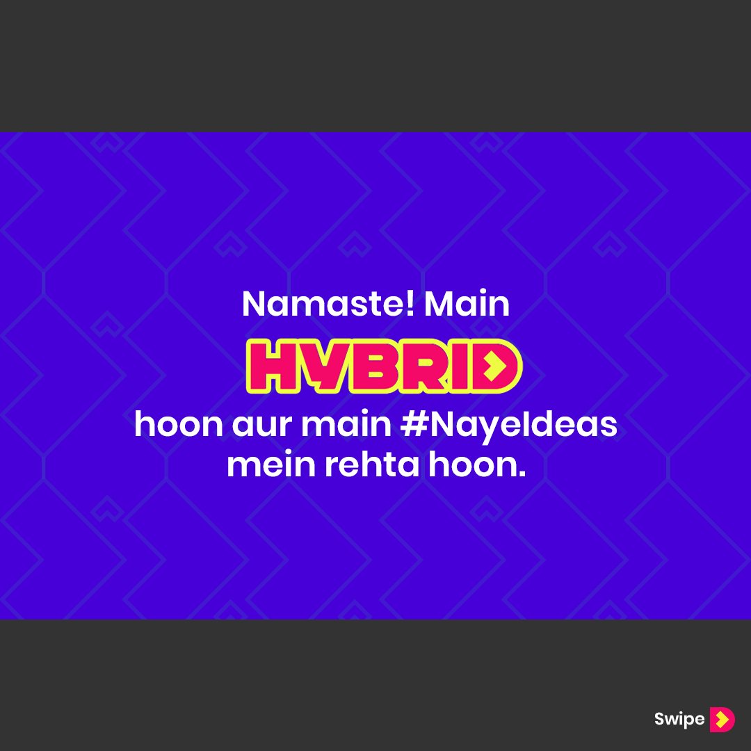 thehybridagency's tweet photo. Namaste! Main Hybrid hoon aur main #NayeIdeas mein rehta hoon. 

#NayeIdeasForIndia #ExpectUs #ThatHybridAgency #AgencyLife #creativity #creativeagency #digitalagency #socialmedia #ThatNamasteSeries #Namaste https://t.co/HYKVghIgyT