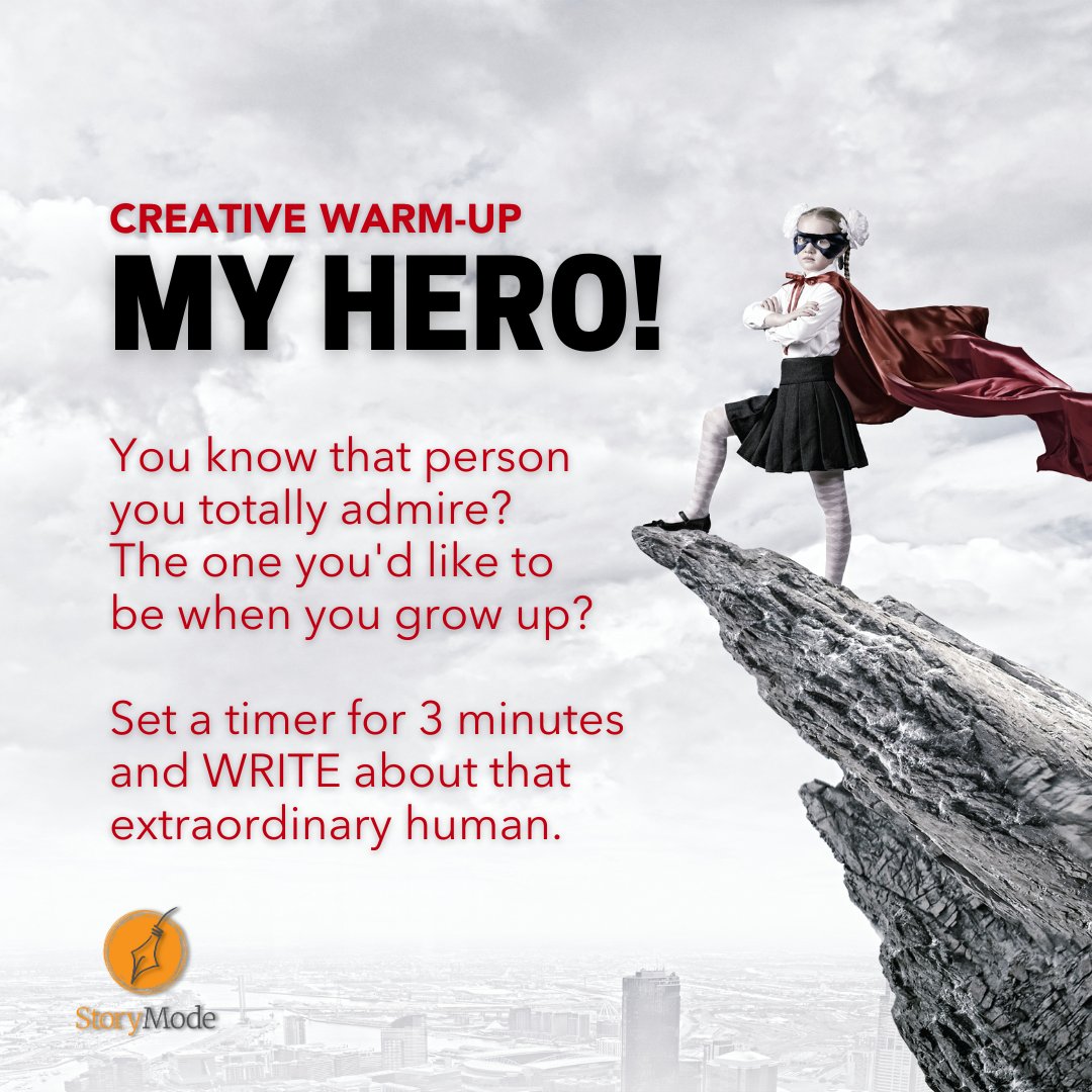 instorymode's tweet image. You know that person you totally admire? Set a timer for 3 minutes and WRITE about them. In the Story Mode Circle, we use prompts like this to gather our thoughts and reset our attitudes. Join us! #RefuseToBeBoring #GetInStoryMode #creativewarmup instorymode.com/circle-solo/