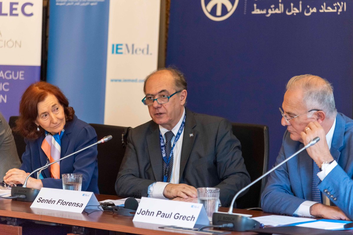 UfMSecretariat's tweet photo. 🌟 The LECE and @IEMed_ conference on advancing women’s economic empowerment in the Mediterranean region kicks off today at the #UfM headquarters. #UfM Deputy Secretary General John-Paul Grech delivered his opening remarks on the challenges and economic opportunities for #women in the region. 🌊