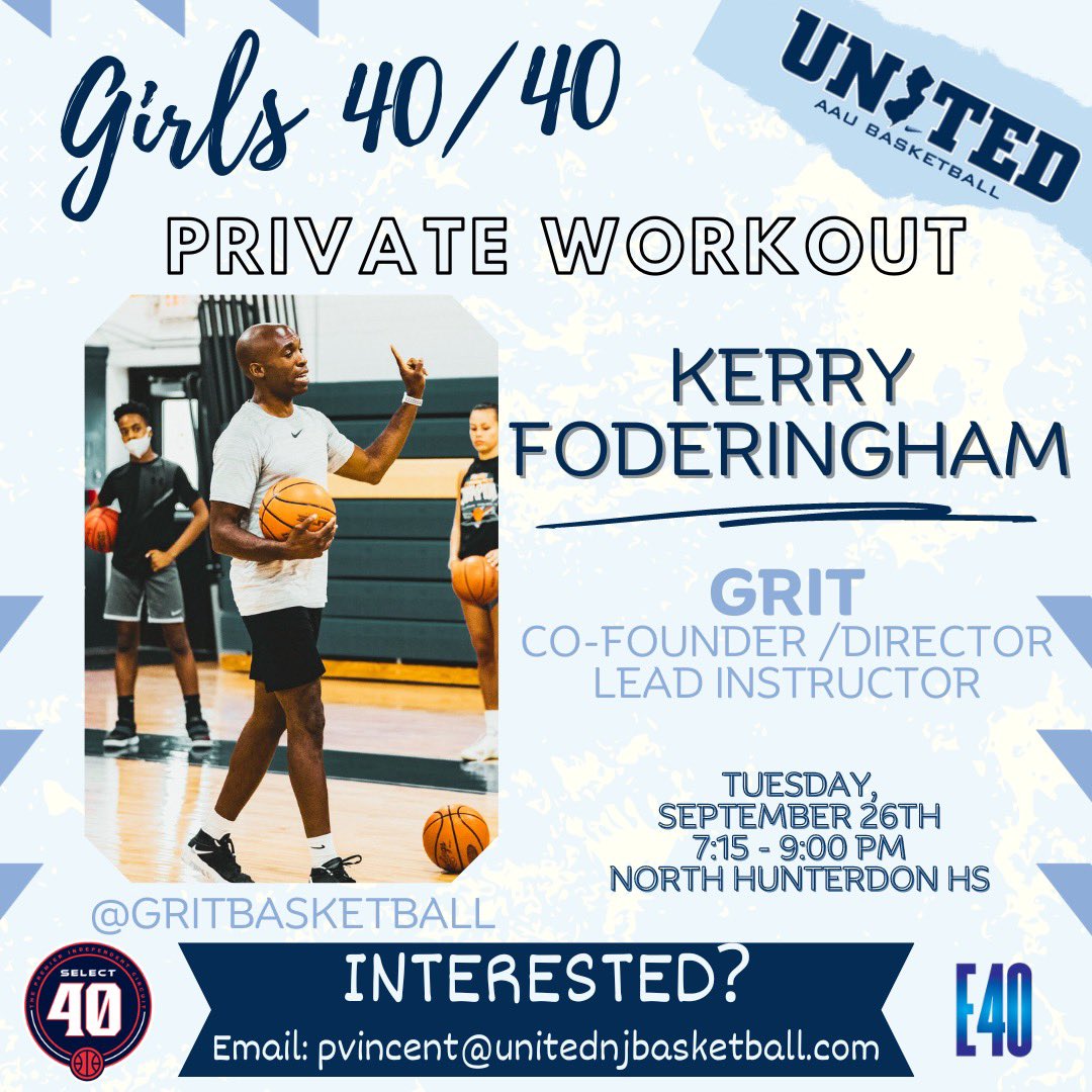 unitedNJaau's tweet photo. NEW - 40/40 Private Training Series
Next up is Kerry Foderingham - Co-Founder and Lead Trainer at GRIT!
@gritbasketball1
#whyUnited #4040Club https://t.co/o3ZfM2zbrO