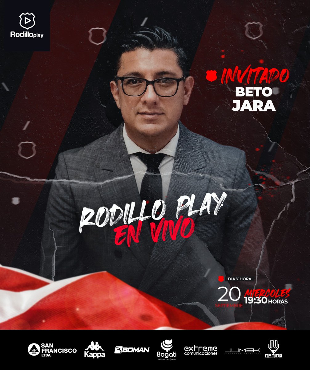 Majo_Armijo's tweet photo. Ā”Programa especial de RodilloPlay! š¬
@TecnicoUOficial
Hoy en el programa favorito de todos los #Albirrojos nos acompaƱa #BetoJara Vicepresidente del Clubš“āŖ
19:30 por #RodilloPlay
šļø Sortearemos entradas y muchos premios. š¤Æš¤©
š„Ā”No Te lo Pierdas!ā¬
#TƩcnicoPresente https://t.co/Nplz16oFRu