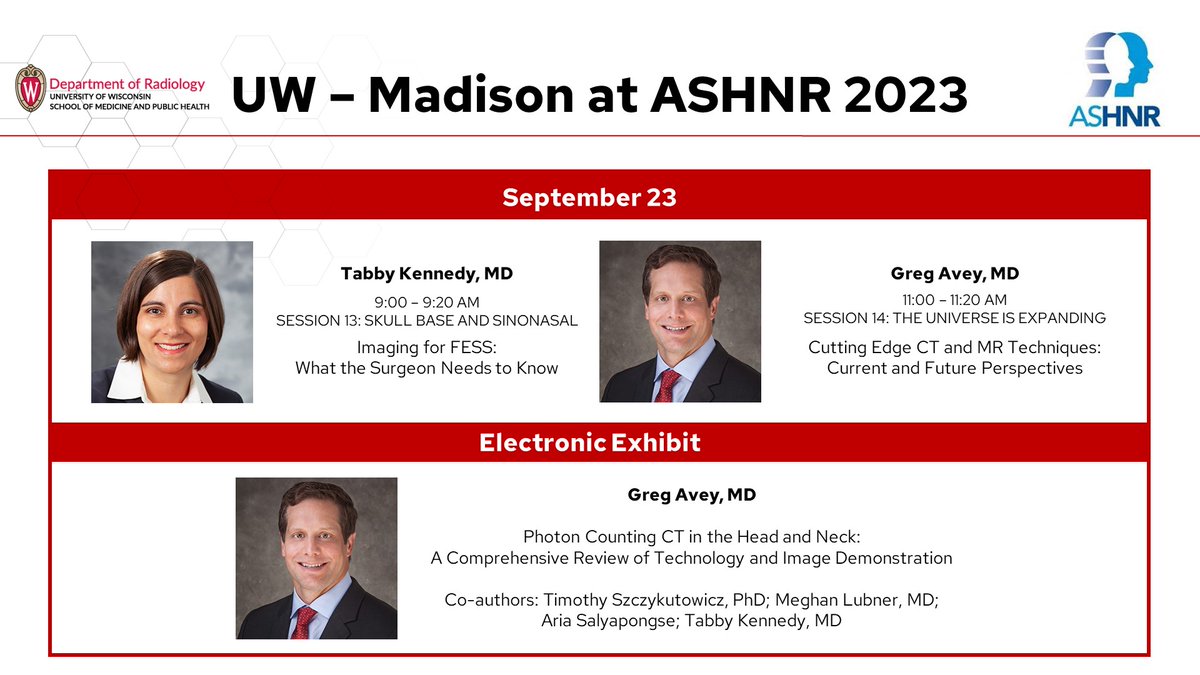 UW Radiology (@uwiscradiology) on Twitter photo The annual <a href="/ASHNRSociety/">ASHNR</a> meeting starts today. Don't miss presentations from <a href="/tabby_kennedy/">Tabby A. Kennedy, MD</a> and <a href="/GregAvey/">Greg Avey</a>! #ASHNR23 <a href="/UWiscNeuroRad/">University of Wisconsin Neuroradiology</a> The annual <a href="/ASHNRSociety/">ASHNR</a> meeting starts today. Don't miss presentations from <a href="/tabby_kennedy/">Tabby A. Kennedy, MD</a> and <a href="/GregAvey/">Greg Avey</a>! #ASHNR23 <a href="/UWiscNeuroRad/">University of Wisconsin Neuroradiology</a>