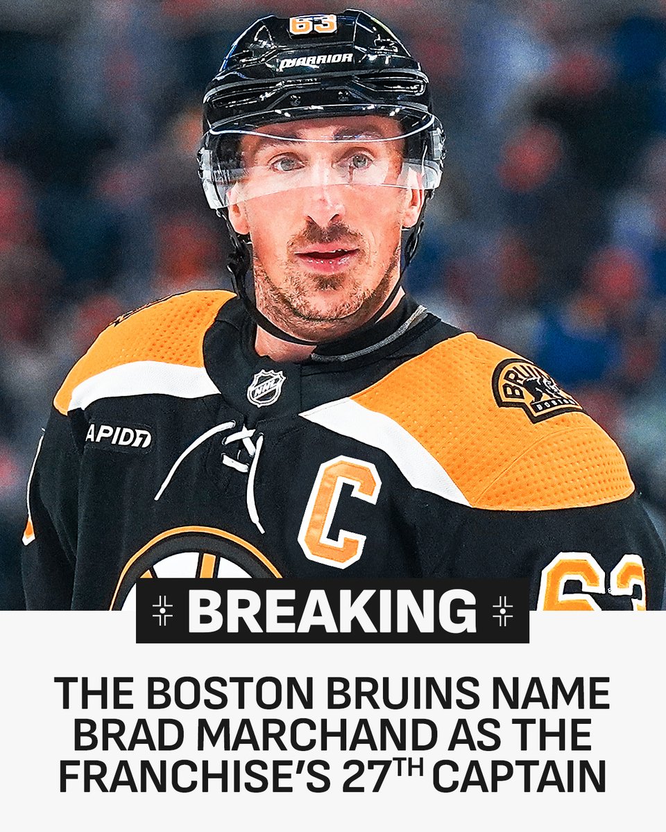 THAT'S RIGHT 🐻 Brad Marchand's the new captain of the @NHLBruins!