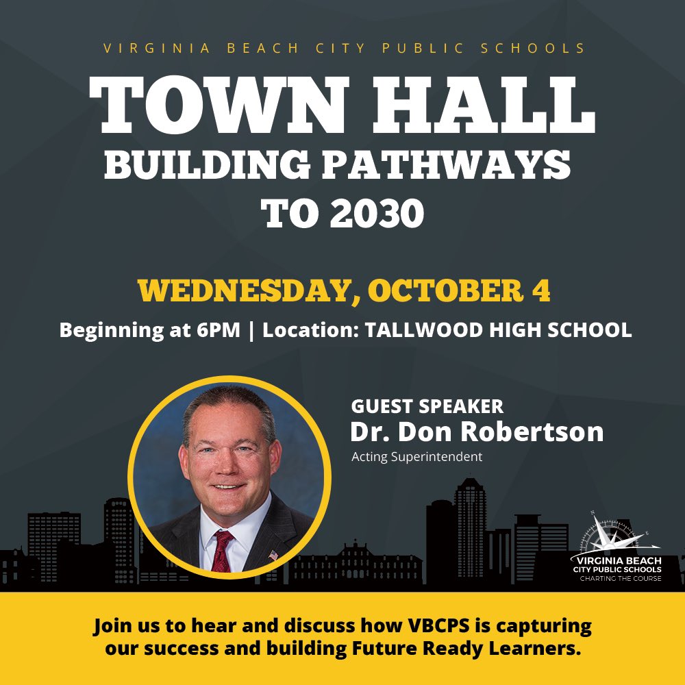 Mark your calendars! Join us on Wednesday, October 4 to hear and discuss how we are capturing our success and building Future Ready Learners. #vbfutureready #futurereadyvb