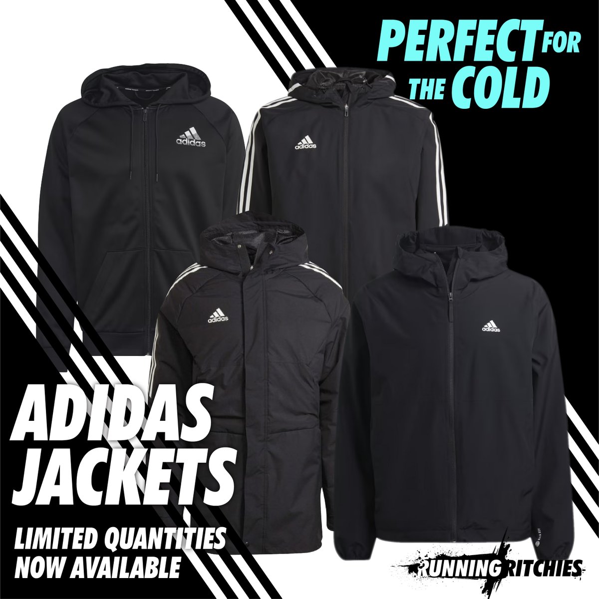 Stay warm in one of our Adidas Jackets!
🔥 Full-Zip Hoodie
🔥 All-Weather Rain Jacket
🔥 Stadium Parka
🔥 All-Weather Jacket

Limited quantities available. Order one today through the link below:

runningritchies.com/collections/ja…