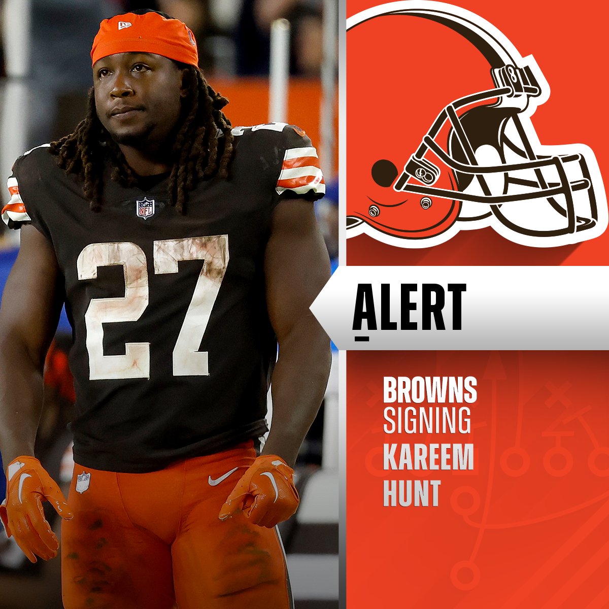 Browns signing RB Kareem Hunt to 1-year deal worth up to $4M. (via @tompelissero, @rapsheet)