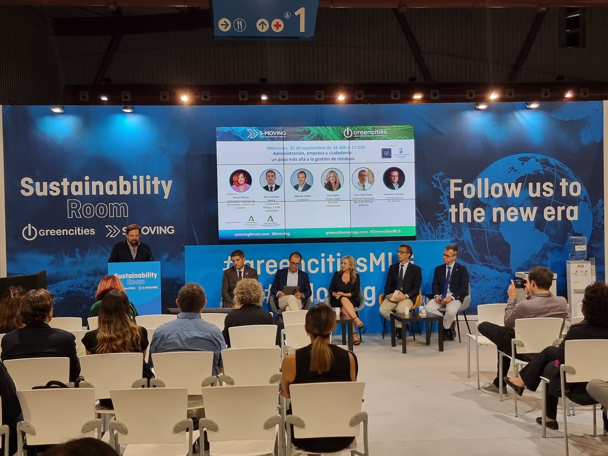 forogreencities's tweet photo. ✅️ Mesa redonda 👉 "Administración, empresa y ciudadanía: un paso más allá a la gestión de residuos"
📍 Sustainability Room
🗣 Con @FAMPcomunica, @LimasamOficial, #Econward, @LlopisAmbiental, @EMASAMalaga y @aytoalm.
➡️ @IDEAJunta @trade_andalucia
#GreencitiesMLG #SMoving https://t.co/iwZAjy1ATB