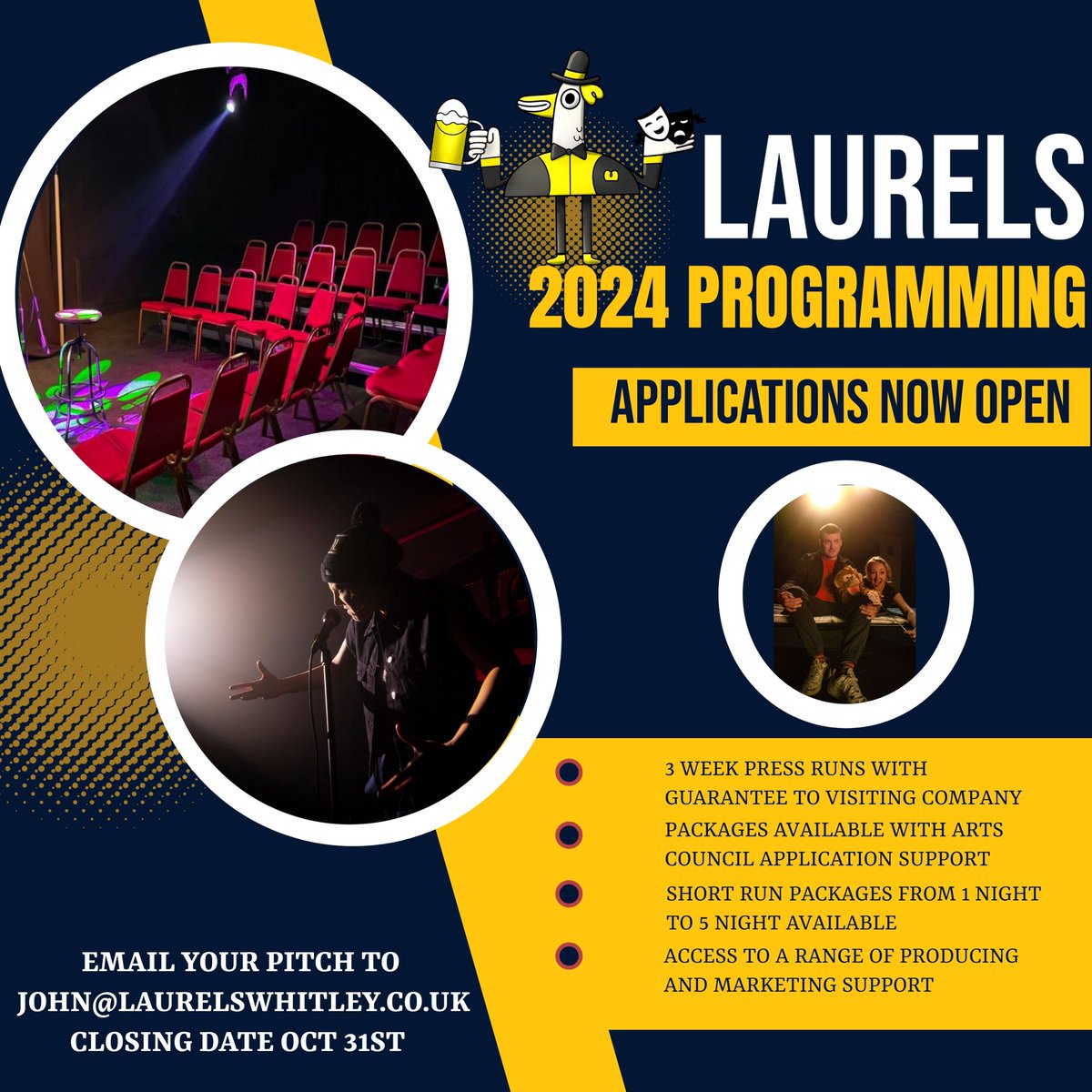 2024 is hurtling towards us already 🚀

We’ve got some stellar productions already in place but are looking to bring even more of the brilliant and new to North Tyneside 📣

- 3 week runs with competitive guarantees 💰
- Short runs with box office splits 👍
- 1 and 2 nighters in