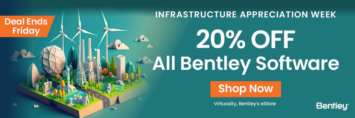 BentleyPolska's tweet image. 20% zniżki na oprogramowanie Bentley! 🎉 Tylko do piątku 22 września! Użyj kodu promocyjnego „THANKS23” na virtuosity.bentley.com #promocja #SYNCHRO #MicroStation #OpenFlows #PLAXIS #ProjectWise