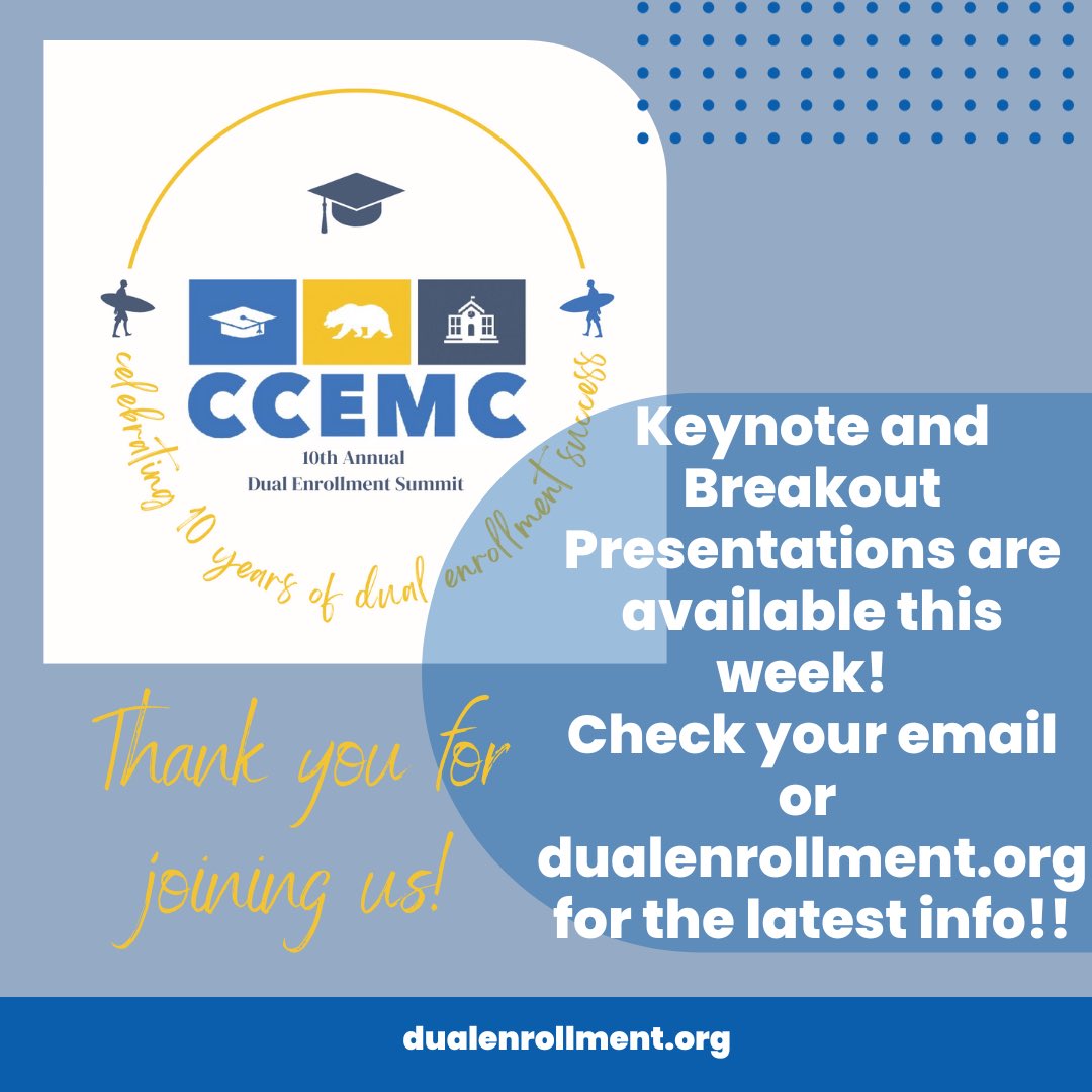 Summit resources are available now! Check your email for a link or our website later this week!