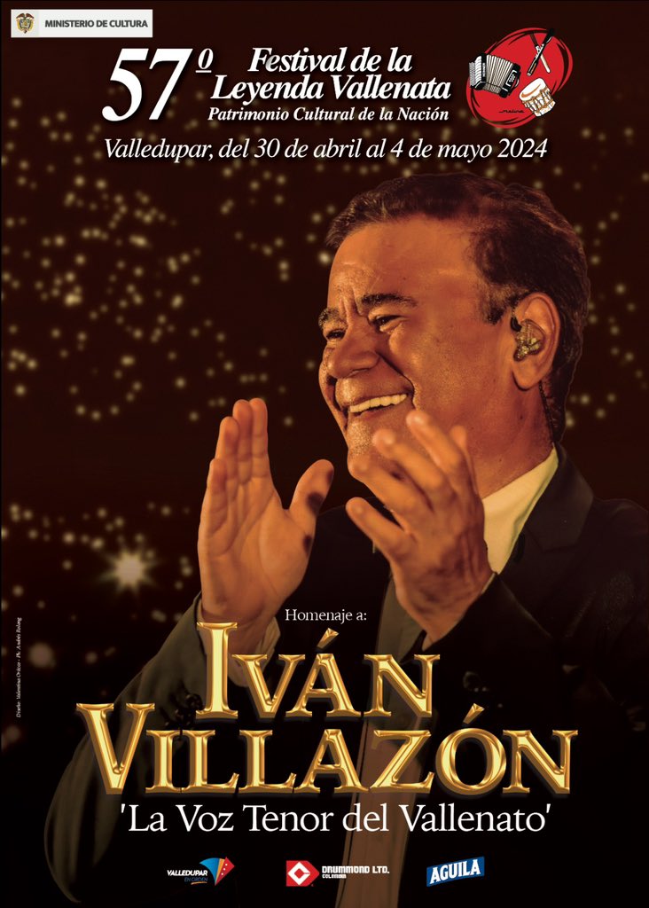 FESVALLENATO's tweet photo. Les presentamos el afiche escogido para promocionar el 57 Festival de la Leyenda Vallenata en homenaje a @ivanvillazon #LaVozTenor del #Vallenato 
La ganadora del concurso es Valentina Orozco Mantilla de 23 años oriunda de Barranquilla. https://t.co/ugcdWEeRFR