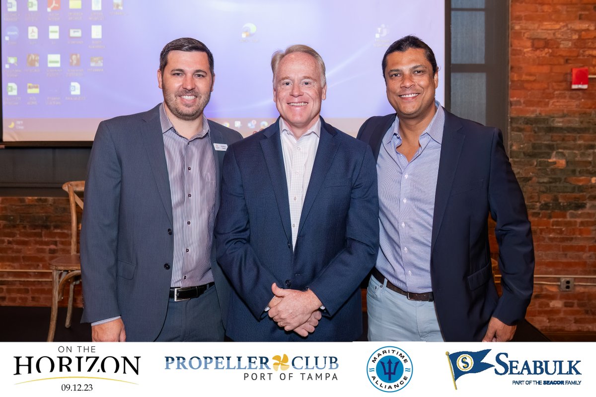 tuckerhall's tweet photo. 📸 ICYMI: Last week, our COO @darrenrichards  moderated an important discussion about deep water access and development at @PropellerTampa's 2nd Annual "On the Horizon" breakfast at @ArmatureWorks.

Pics courtesy: Propeller Club- Port of Tampa

#maritime #tampabay https://t.co/lC6CoWM2oY