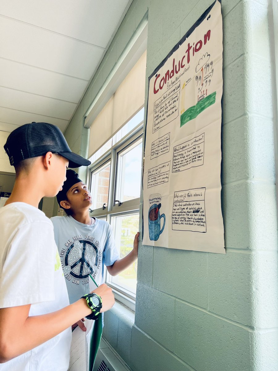 therealmrmehta's tweet image. 🔥Grade 7s are on fire with their knowledge of heat transfers! Wowed as they walked through the sizzling world of conduction, convection, and radiation on their gallery walk. It's hotter than a summer day!  @RBPSBobcats ☀️📚#HeatTransferMasters #MiniScientists 🌡️🥼