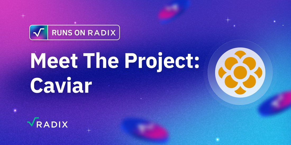#RunsOnRadix Q&amp;A: CaviarNine

<a href="/CaviarNine/">CaviarNine</a> offers advanced financial tools for Web3 enthusiasts, crypto traders &amp; liquidity providers. Caviar blends traditional finance with DeFi, providing a powerful yet user-friendly experience

What you need to know 👇

radixdlt.com/blog/runs-on-r…