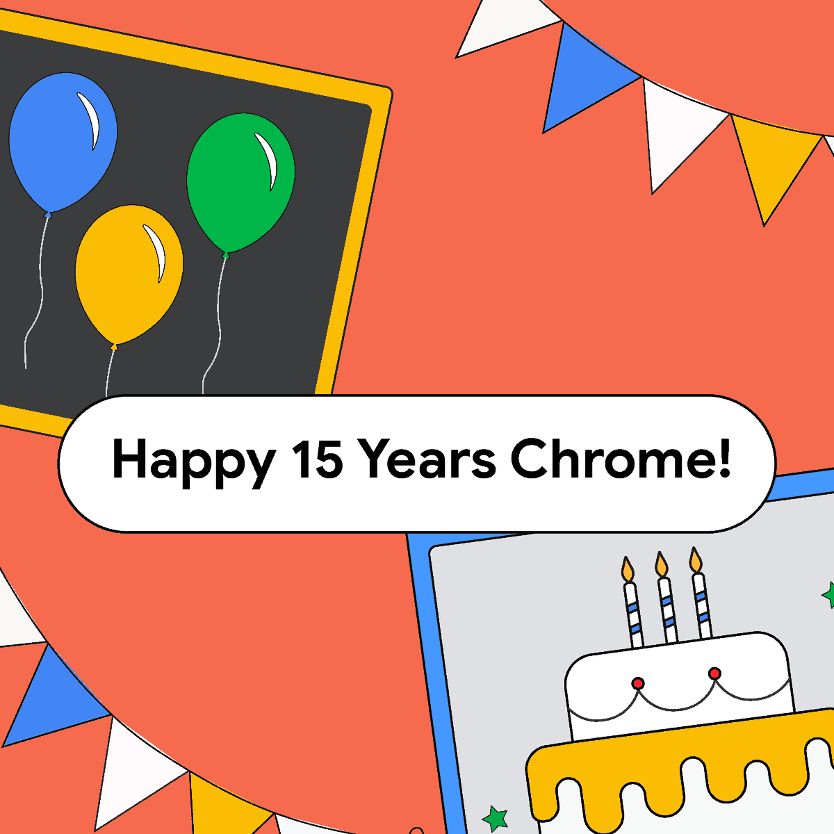 googledevs's tweet photo. 🥳🎂 Happy 15 years to @ChromiumDev! 

May your celebration be bug-free, your deploys smooth, and your algorithms always run smoothly. https://t.co/jYmvo0MbIx