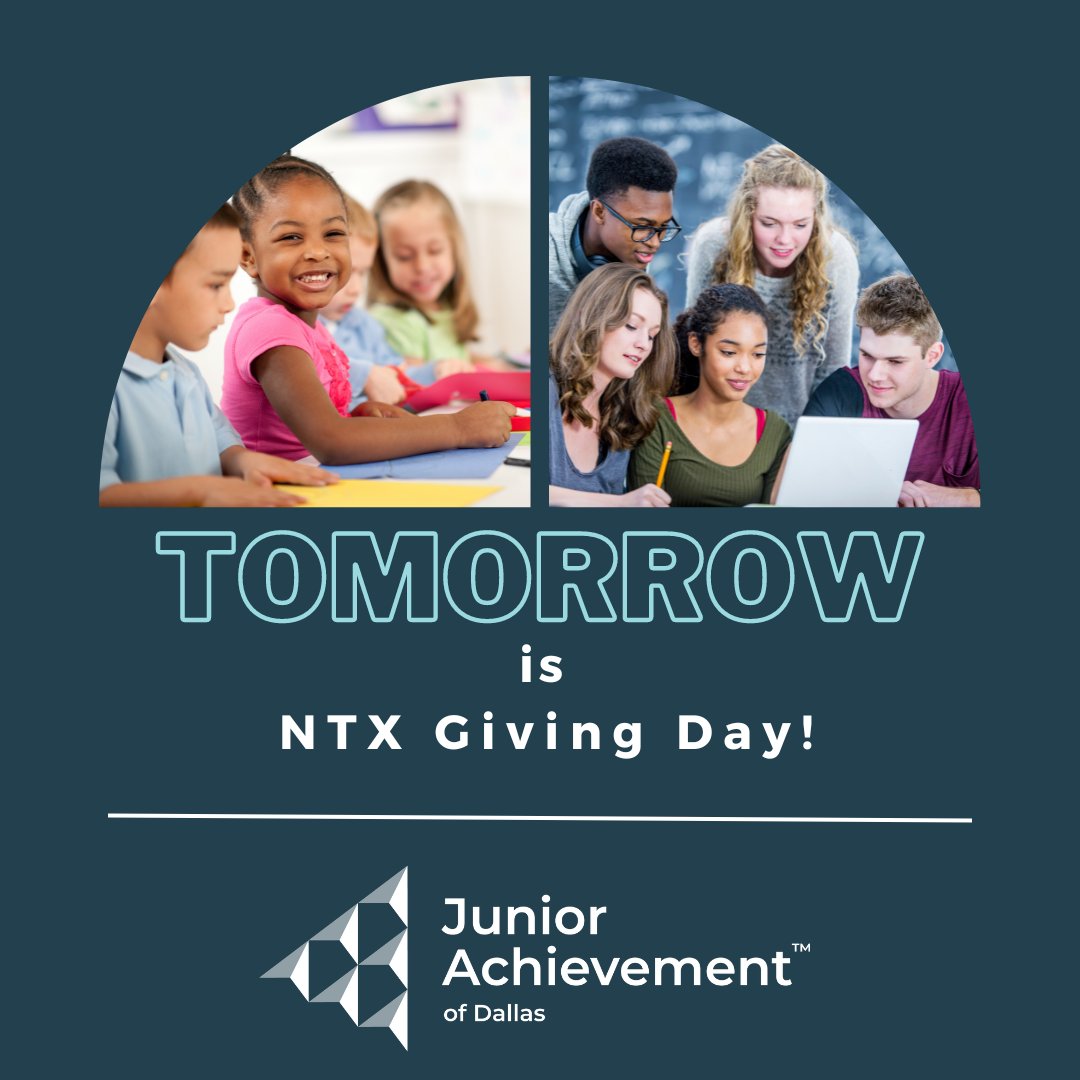 JADallas's tweet image. North Texas Giving Day is on September 21st, and we invite you to be a part of something extraordinary! Your support for JA Dallas can make a world of difference. It can inspire a young mind, instill financial literacy, and ignite the spark of entrepreneurship. #jadallas #ntxgd