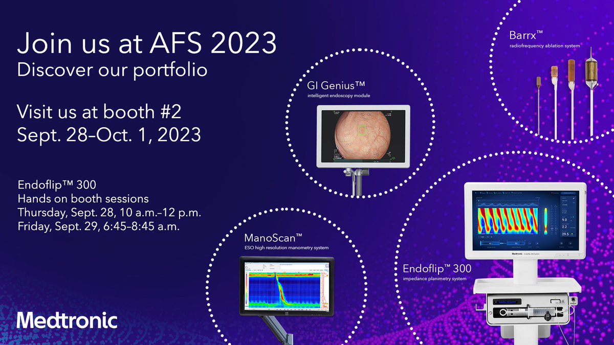 Visit us at #AFS2023 in Dallas at booth 2 from Sept. 28–Oct. 1 and discover our portfolio in person. Join us for a hands-on session with Endoflip™ 300 at our booth on Thursday and Friday.

#GITwitter
