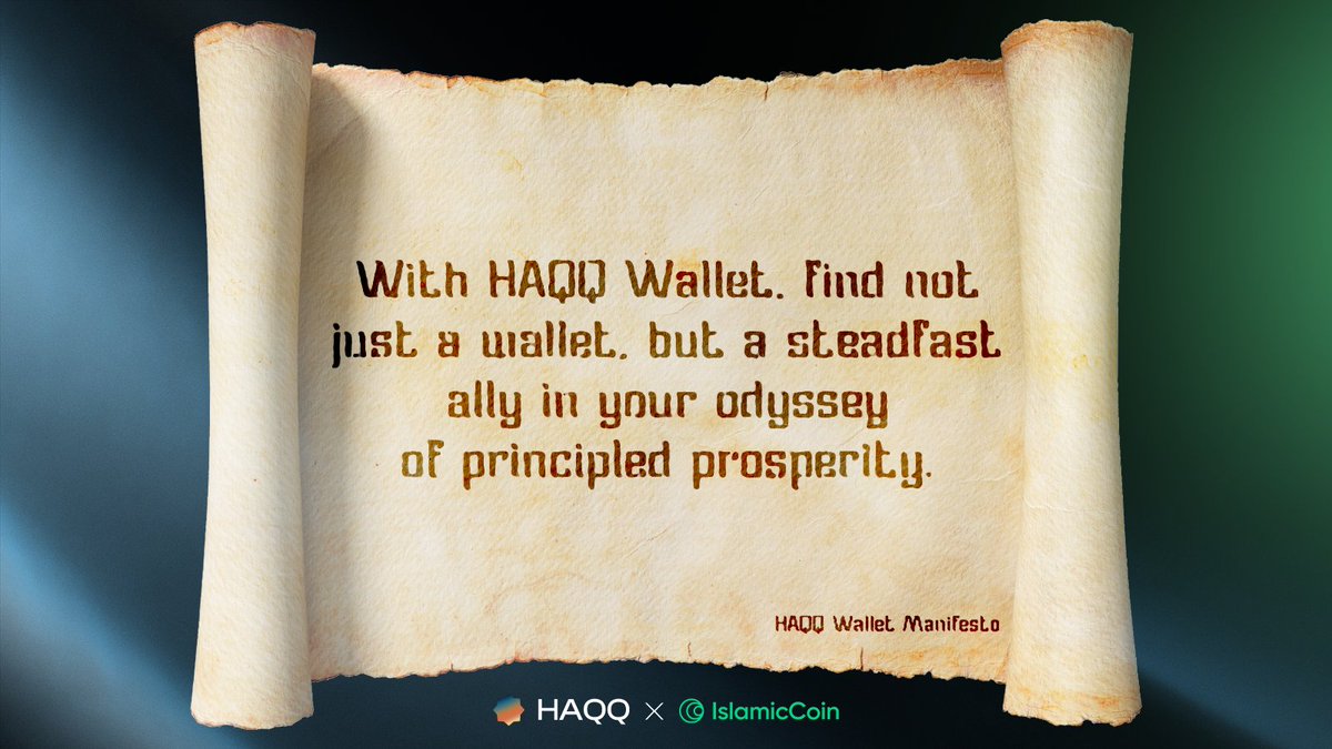 👛 HAQQ Wallet is the non-custodial wallet developed for #HAQQ, supporting #ISLM.

Here's what the wallet represents to our esteemed community 👇

Read the full manifesto here: blog.islamiccoin.net/haqq-wallet-ma…