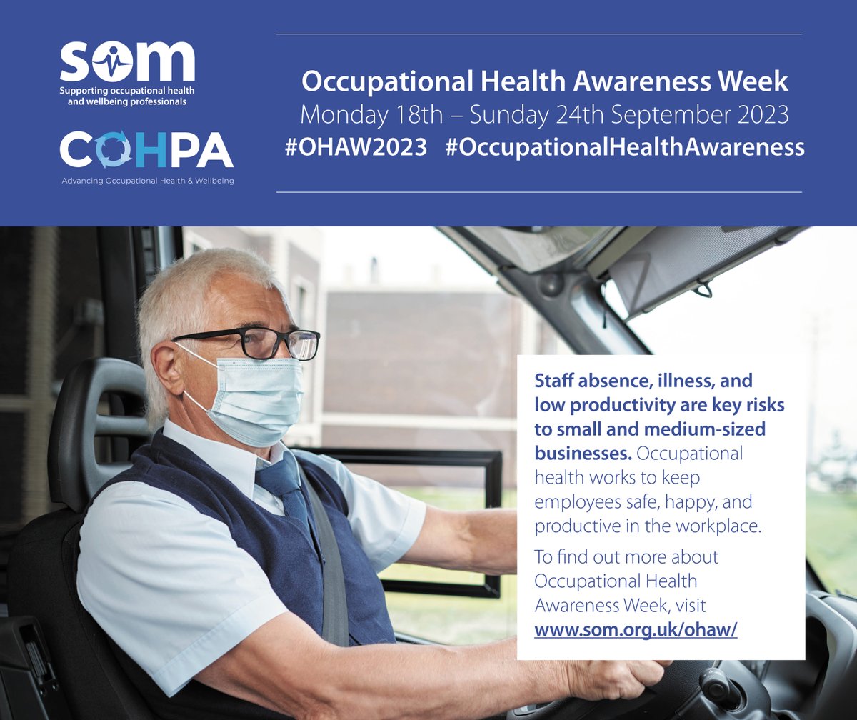 Staff absence, illness, and low productivity are key risks to SME businesses. 

#OccupationalHealth works to keep employees safe, happy, and productive in the workplace. 

#COHPA  #OccupationalHealthSupport #OHAW2023 #OccupationalHealthAwareness