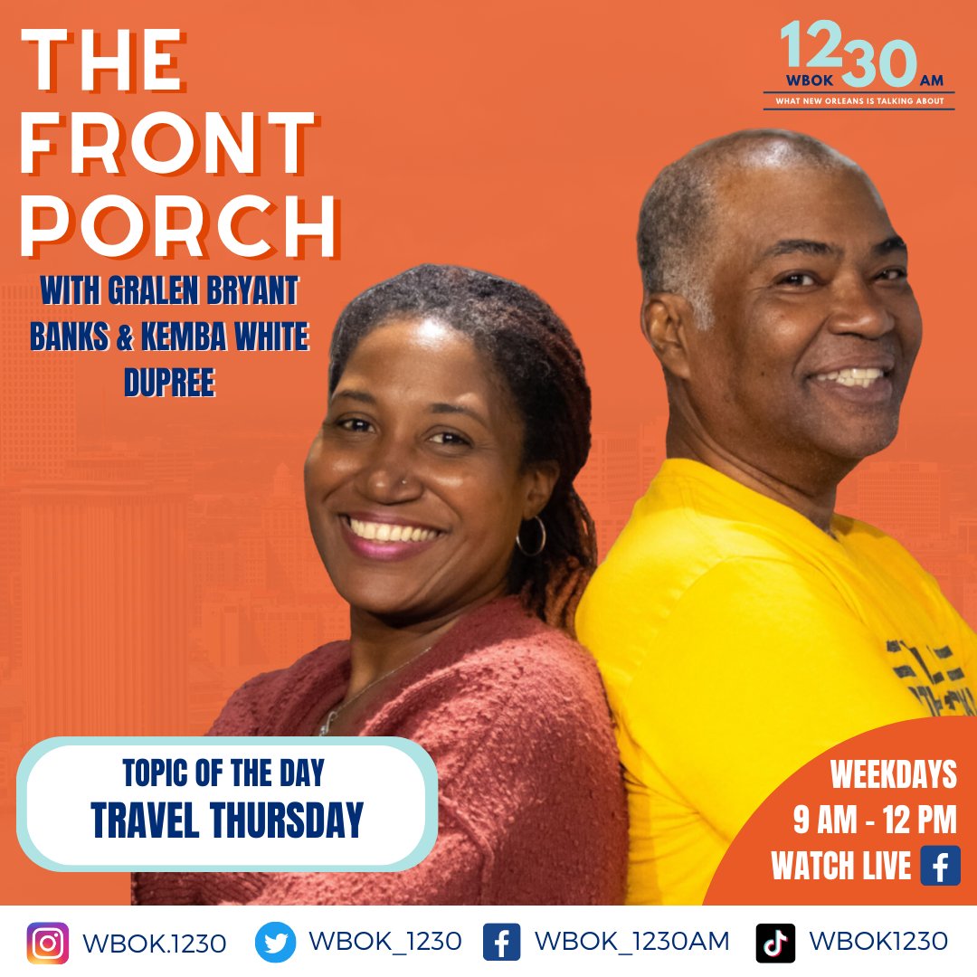 Tomorrow is Travel Thursday, Can you guess where #GralenBryantBanks &amp; #KembaWhiteDupree are going?? Let us know in the comments. 

Let us know if your guess was correct Thursday morning from 9:00a - 12:00p by calling in to the show at 504-582-9422. Watch on Facebook Live!