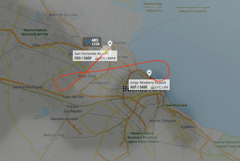 Modo_S_'s tweet photo. ⚠️La costumbre lamentable del Ministro/Candidato @SergioMassa: Hacer trasladar el avión vacío desde Aeroparque hasta San Fernando por le queda más cerca. Viaja a la provincia de Santa Fe, sigue campaña proselitistas con aeronaves oficiales  
🛰️Learjet 60 #ARG03 AEP-FDO-SFN https://t.co/42mKqguCEZ