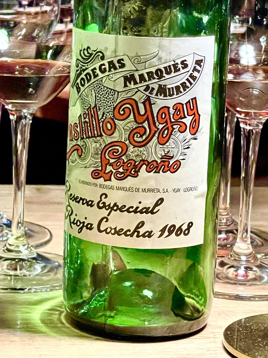 AttorneySomm's tweet photo. The highlight of the  Marques de Murrieta wine dinner at Tesse was the 1968 Tempranillo Blend, Reserva Especial, Castillo Ygay! This impressive wine was not part of the dinner, but was opened and shared by a very generous guest! 

#marquesdemurrieta #rioja #tesse https://t.co/wDu9SRShrS