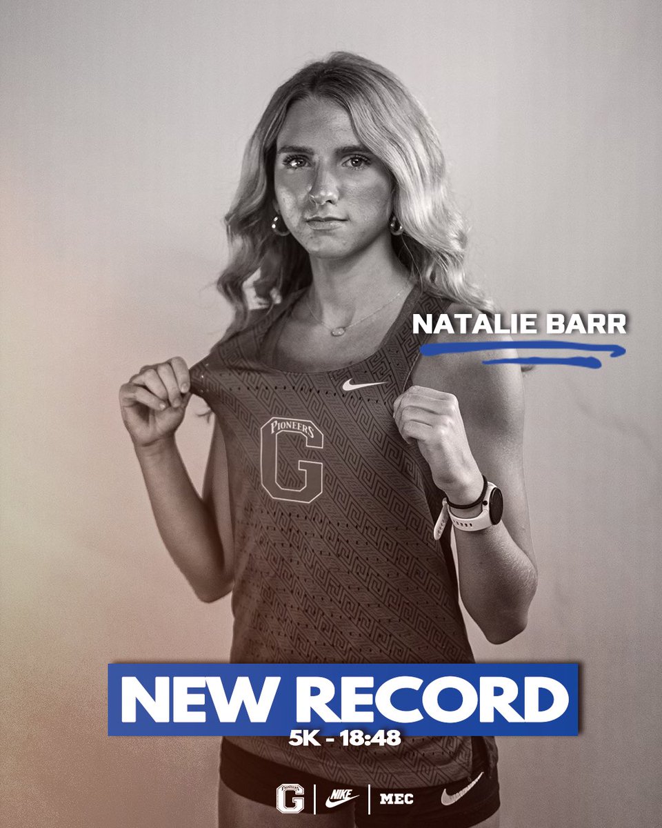 GSU_TFXC's tweet photo. 𝙍𝙀𝘾𝙊𝙍𝘿𝙎 𝘼𝙍𝙀 𝙈𝘼𝘿𝙀 𝙏𝙊 𝘽𝙀 𝘽𝙍𝙊𝙆𝙀𝙉!

At Friday’s Thundering Herd Invitational, freshman Natalie Barr broke a 35-year school record in the 5k with a time of 18:48!

#GoPioneers https://t.co/xOQnY9McvV