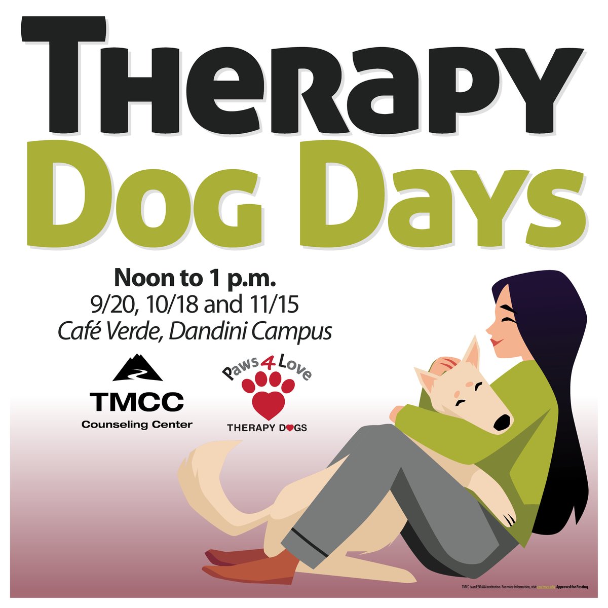 tmccnevada's tweet photo. πΆExperience the calming effects of petting our adorable furry friends today! πStudies have shown that interacting with animals can reduce stress, anxiety, and depression. πJoin us and let our friends from Paws 4 Love bring joy to your day.
#TMCCEvents #TMCCResources https://t.co/4jagy2wnog