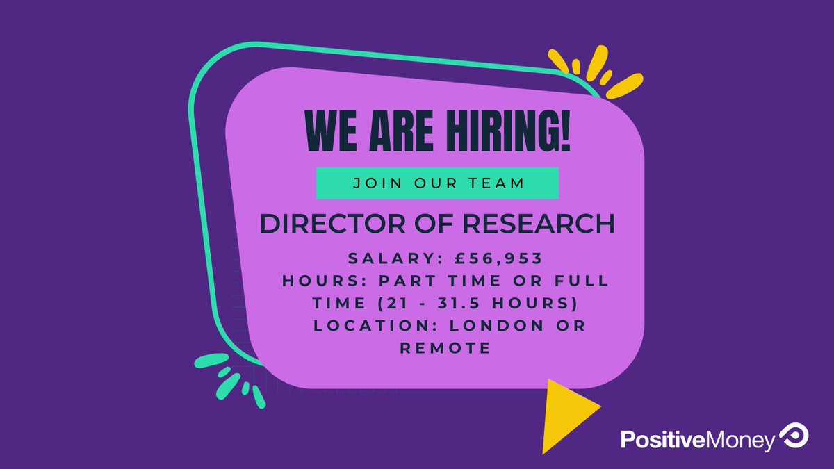 PositiveMoneyUK's tweet photo. 📢Only 1️⃣ week left to apply!

Have experience leading people and research projects or know someone who does?

We're looking for someone passionate about radical economics systems change with experience in the new economy field✨

Apply today 👇
https://t.co/H4iptaNxK0 https://t.co/xqAVCMIQDo