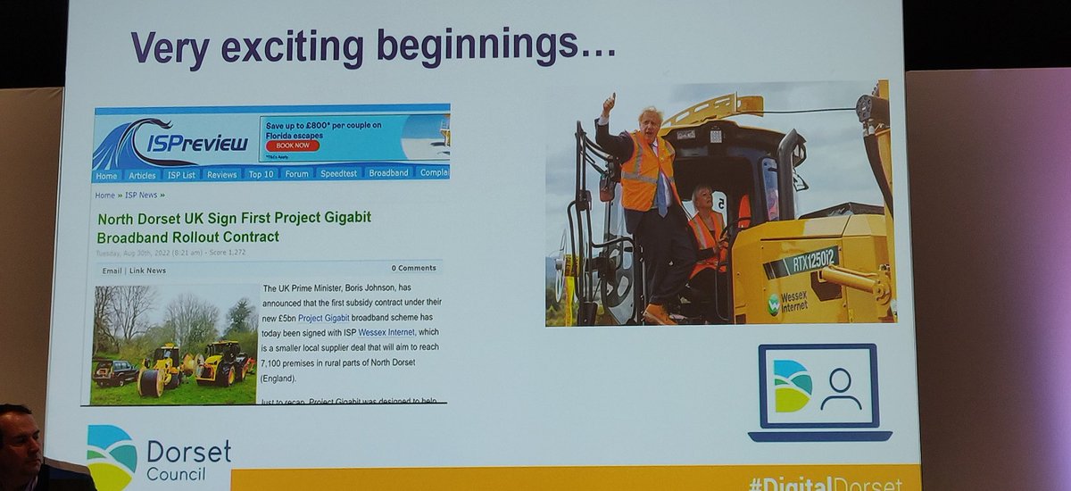 <a href="/DugaldLockhart/">Dugald Lockhart</a> from <a href="/DorsetCouncilUK/">Dorset Council UK</a> updating the <a href="/ConnBritain/">Connected Britain</a> conference on our Project Gigabit progress, providing gigabit capable broadband in hard to reach areas.

<a href="/SciTechgovuk/">Department for Science, Innovation and Technology</a> #Digital #Fibre <a href="/5gruraldorset/">@5GRuralDorset</a> #rural #BDUK