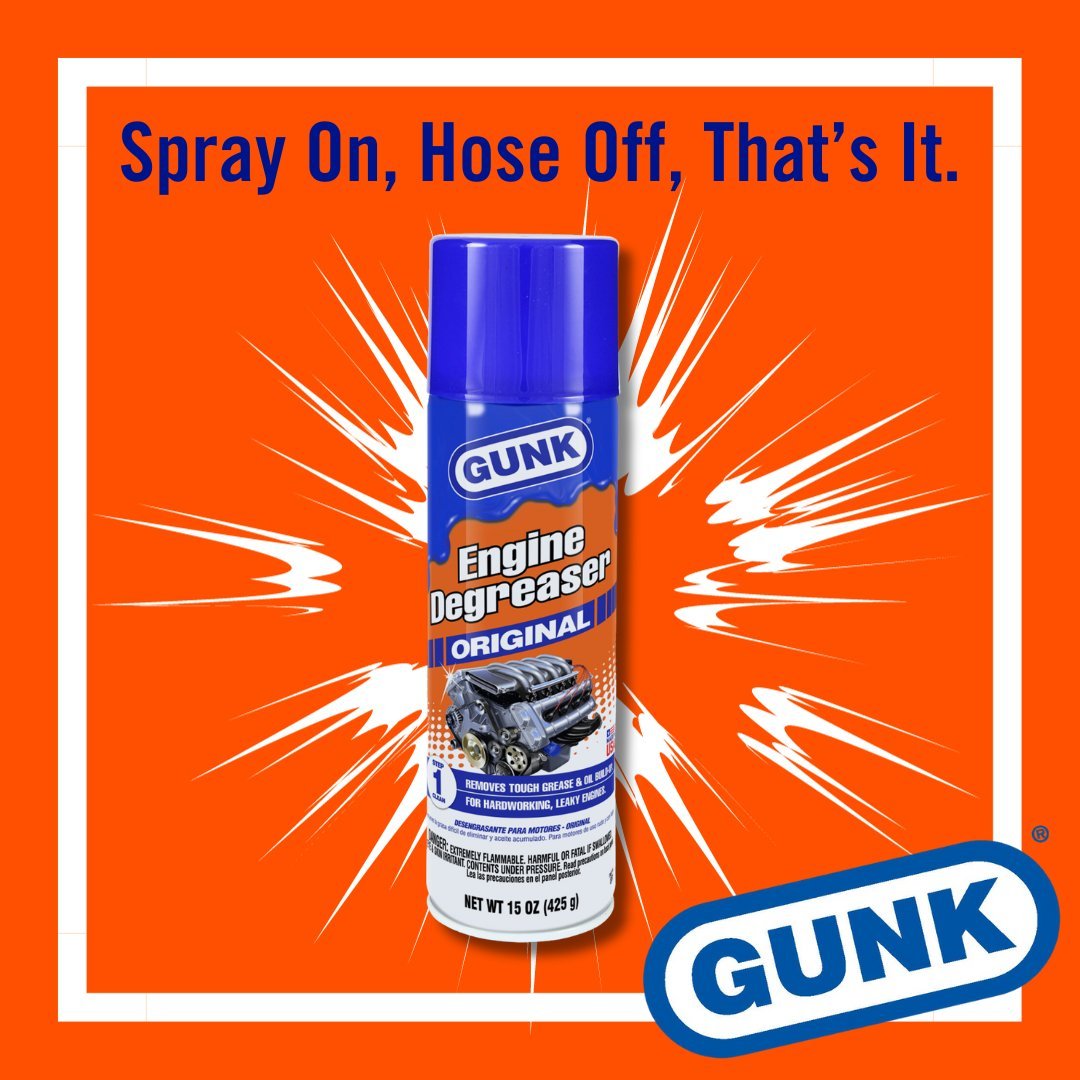 Cleaning your engine is THAT EASY! Spray on, hose off, that's it. #GunkTough