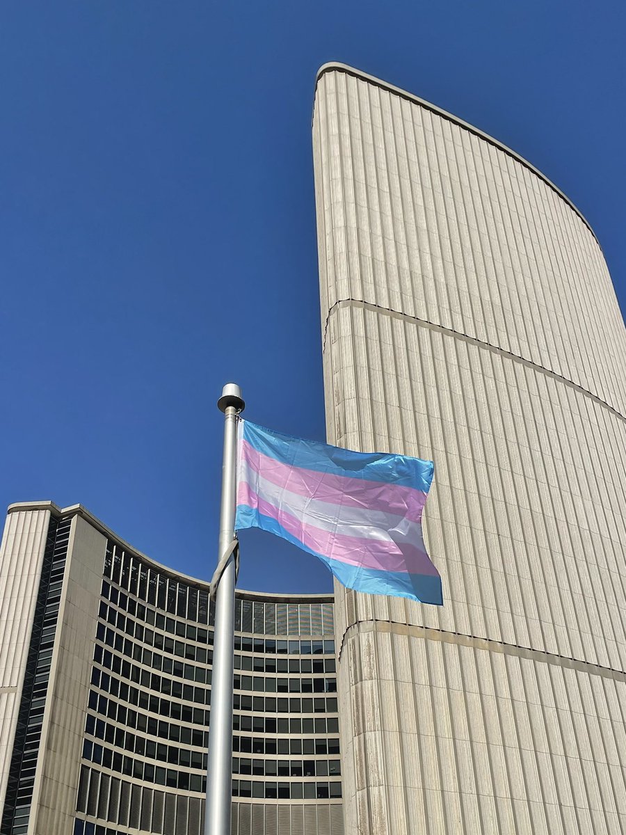 Flying at City Hall today. 🏳️‍⚧️