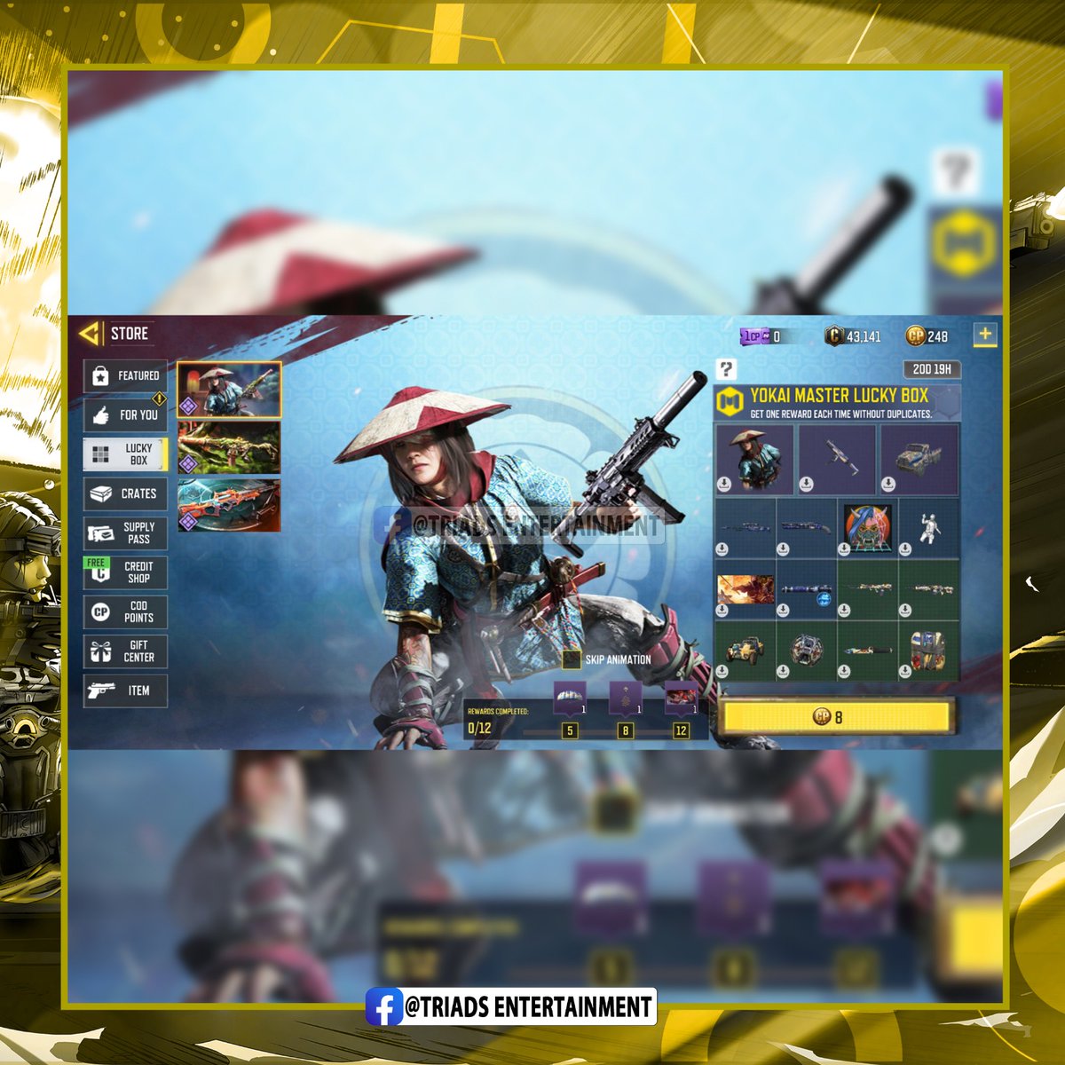 _triadsent's tweet image. CATCH UP!
• A new Yokai Master Lucky Box has been added to the game
• Event Unstoppable Force All the missions of this event must be done in order and in the multiplayer section.
#triadsentertainment
#CODMobile
#codmupdates
#newupdate